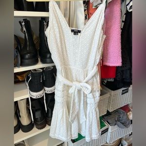 Paige - white eyelet XS dress; with tie sash